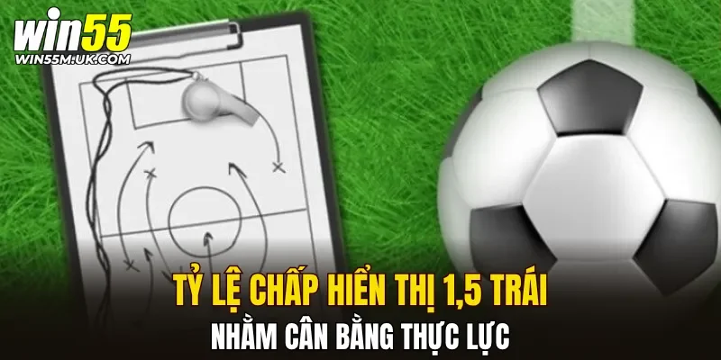 Tỷ lệ chấp hiển thị 1,5 trái nhằm cân bằng thực lực Tỷ lệ chấp hiển thị 1,5 trái nhằm cân bằng thực lực